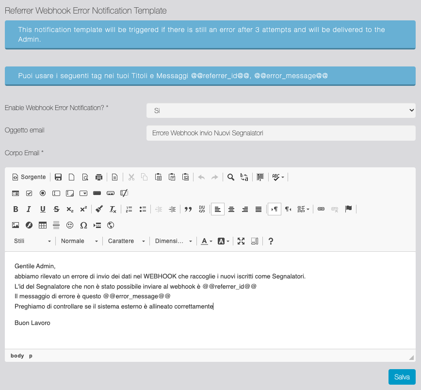 Referrer Webhook error template
